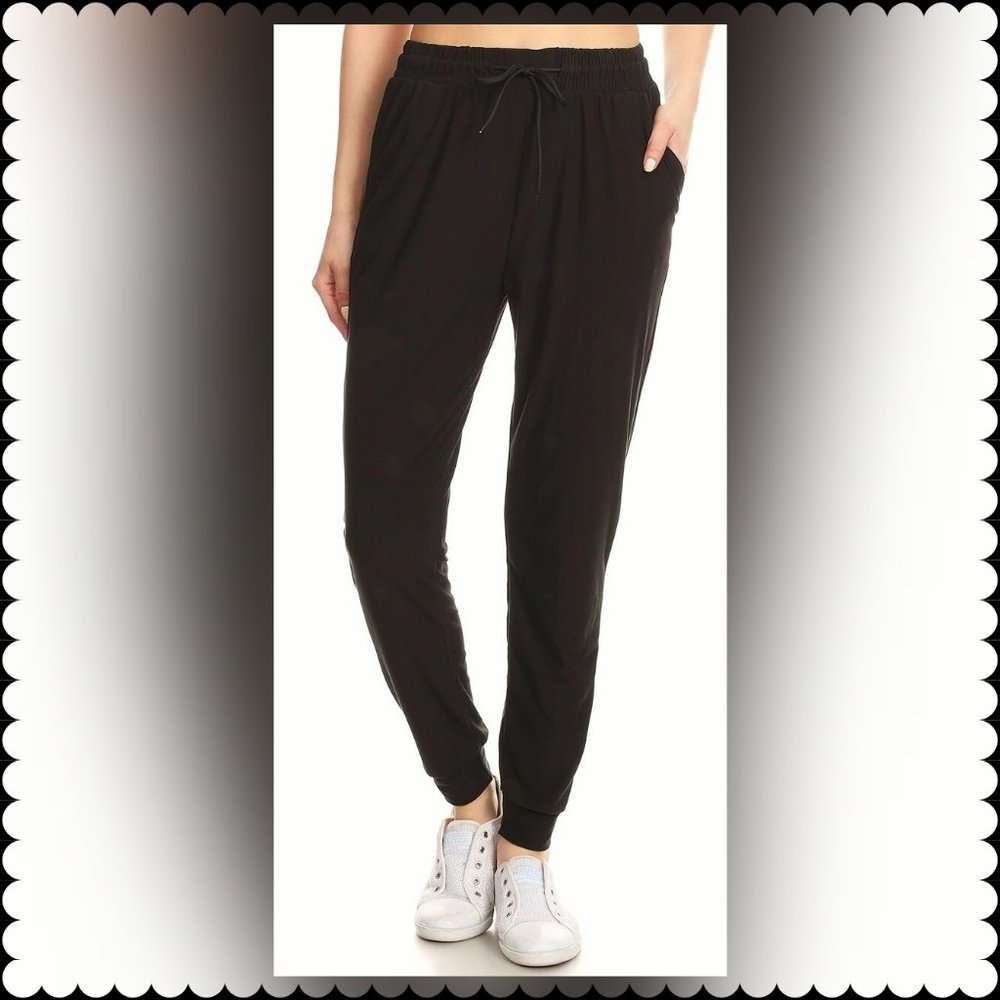 🖤Buttery Soft Solid Basic Joggers black - Picture 2 of 5